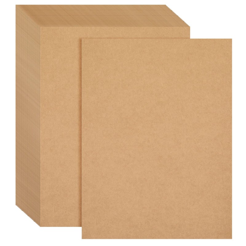 Paper Junkie 96 Sheets Brown Kraft Cardstock Paper 176GSM for Crafts, Invitations, Menus (8.5 x 11 In) - Image 1
